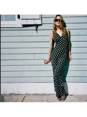 REALISATION PAR Delphine Midi Maxi Dress in Midnight Spot Size M